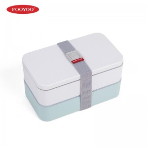 Dwupoziomowe plastikowe przenośne pojemniki do przygotowywania posiłków Bento Lunch Box dla dzieci