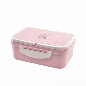 Przenośne ekologiczne słomka pszenna bez BPA i PP z 3 przegródkami dla dzieci Bento Lunch Box